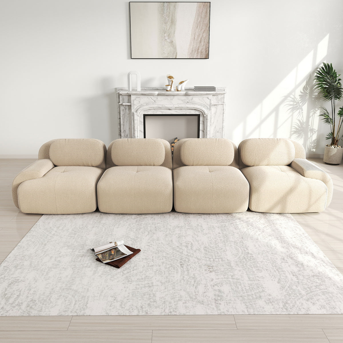 2-seater sofa bed in dark gray fabric with side pockets, modern convertible sofa