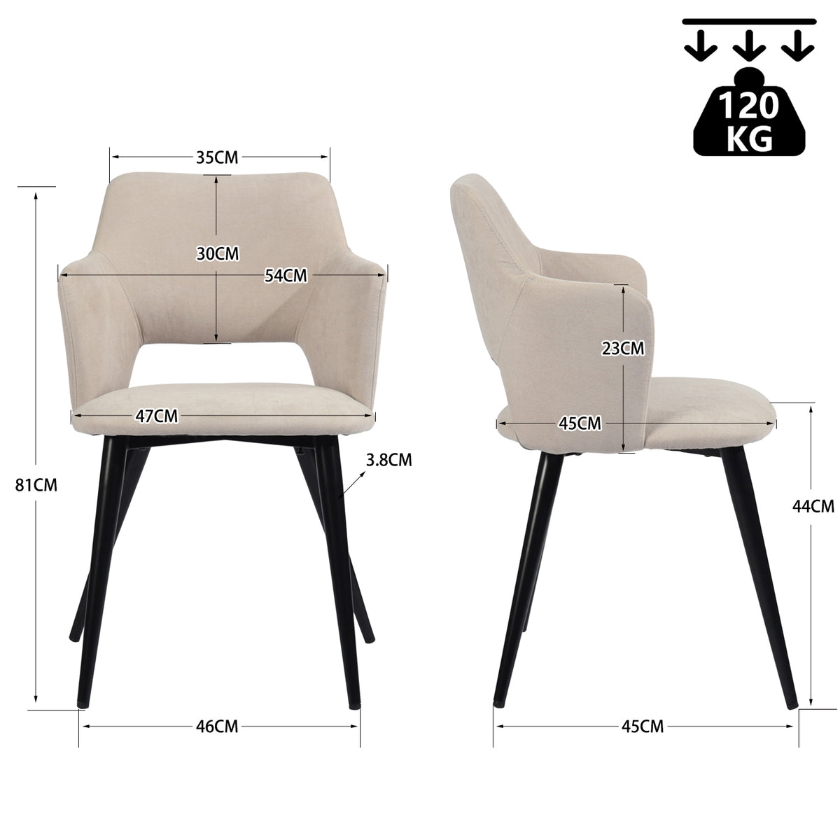 Round Table Table Table Table Timber Ø80 cm with 4 black velvet chairs, modern and comfortable style