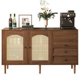 Wooden Buffet Campaign Style With Canning Doors, adjustable shelves and drawers 130 × 75.5 × 40 cm