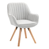Chaise de salle à manger confortables en tissu beige pivotantes 360° - CARSON FABRIC BEIGE