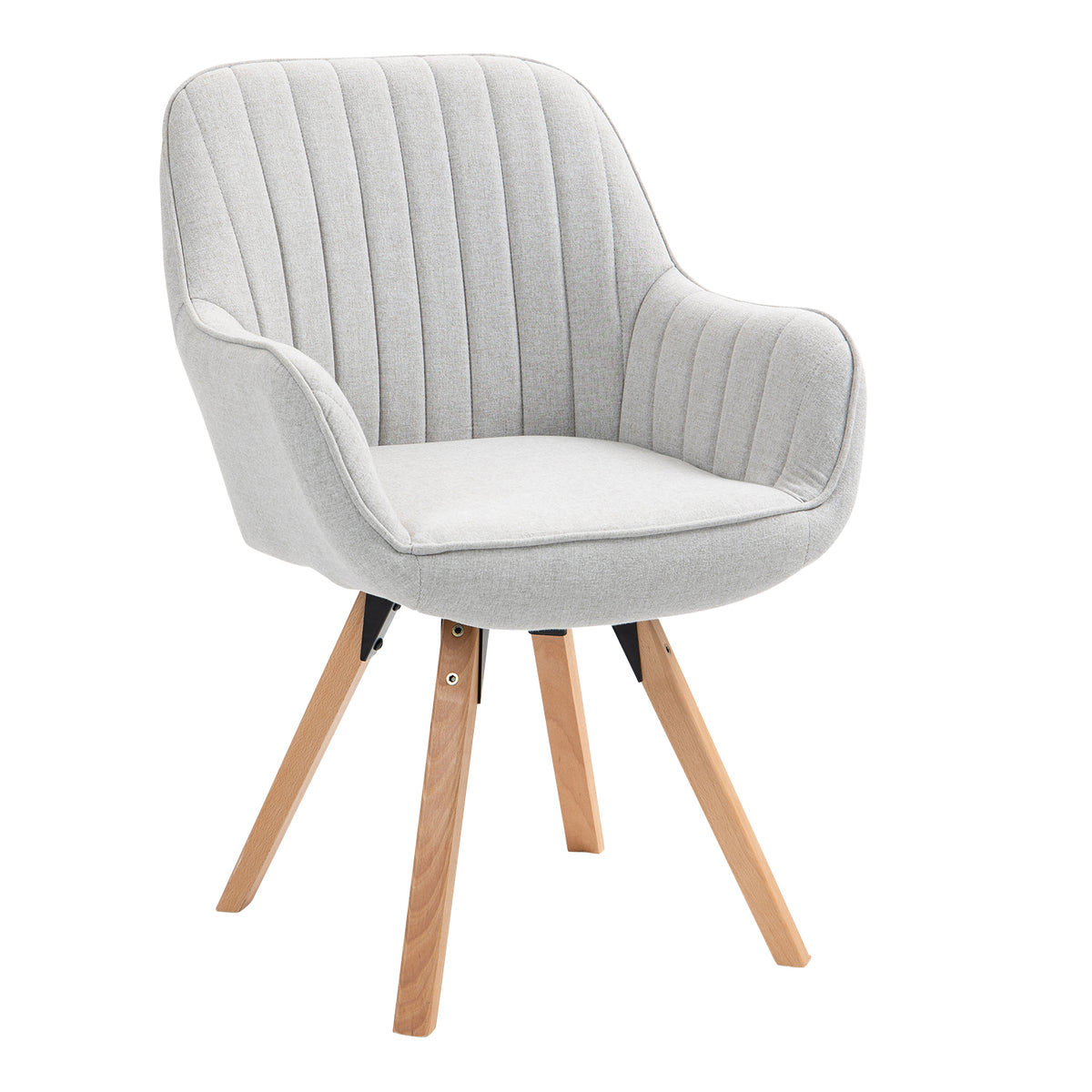 Chaise de salle à manger confortables en tissu beige pivotantes 360° - CARSON FABRIC BEIGE