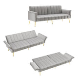 Sofa-lit pliant moderne en velours 183x76x75 cm â€?Réglable en 5 angles, pieds métalliques, idéal pour salon et chambre d’invités