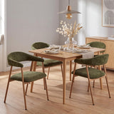 Set of 2 Scandinavian dining room armchairs with beige fabric armrests - Cromwell
