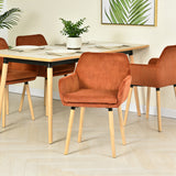 Set of 2 industrial dining chairs with suede armrests - Cromwell