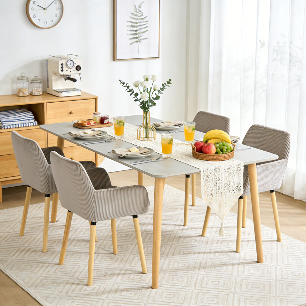 Set of 2 industrial dining chairs with suede armrests - Cromwell
