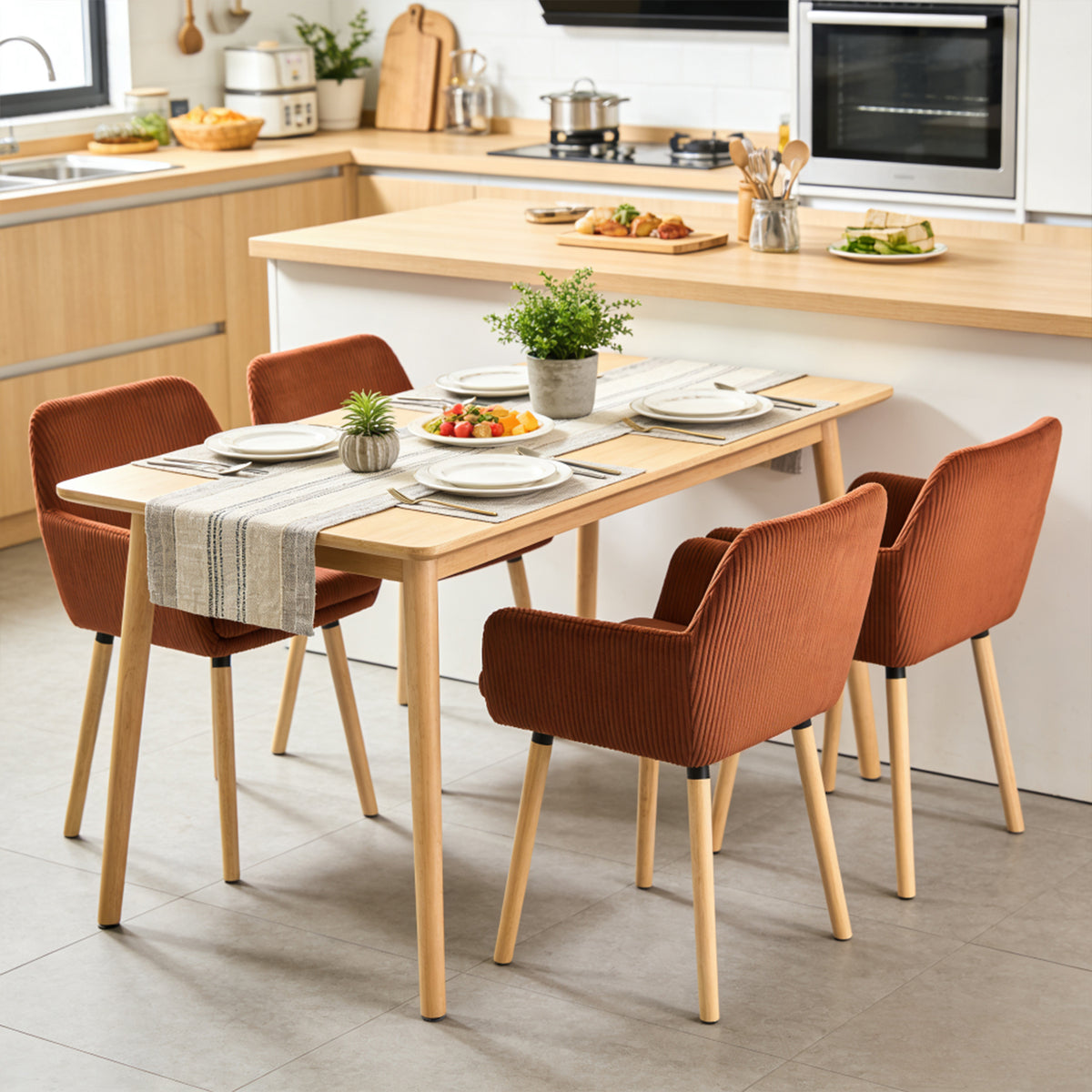 Set of 2 industrial dining chairs with suede armrests - Cromwell