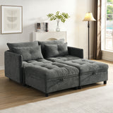 Ensemble de canapés modulables et séparables 4 places avec rangement, revêtu de chenille, gris