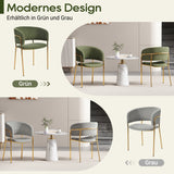 Lot de 2 chaises modernes en tissu côtelé gris avec pieds inclinés en bois et métal, dossier ergonomique et pieds réglables