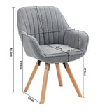 Set aus 2 bequemen Esszimmerstühlen aus grauem Stoff mit 360°-Drehgelenk – CARSON FABRIC GREY 2STK