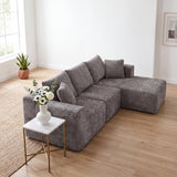 Canapé d’angle modulaire gris 3 place