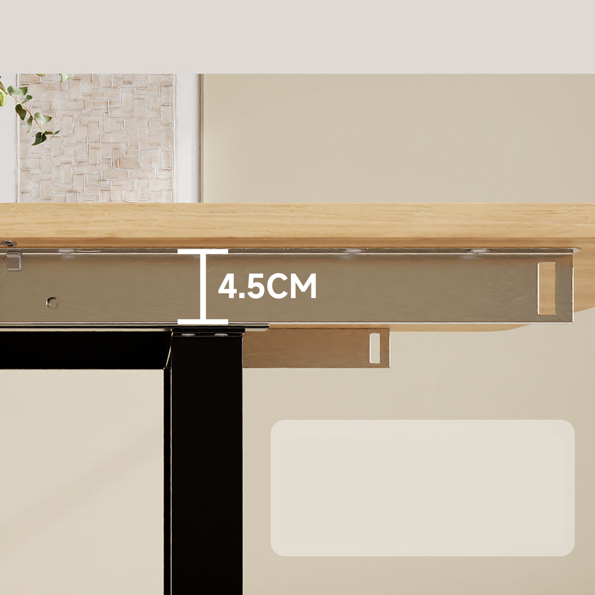 Table à manger extensible aspect chêne à trois rallonges avec pieds métalliques