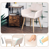 Lot de 2 fauteuils de salle à manger scandinaves avec accoudoirs en velours côtelé beige - CROMWELL CORDUROY