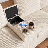 2-seater sofa in beige fabric Scandinavian style - AHBARM