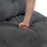Ensemble de canapés modulables et séparables 4 places avec rangement, revêtu de chenille, gris