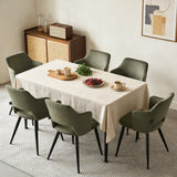 Set of 2 Scandinavian dining rooms with green fabric armrests - Akanji