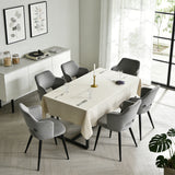 Set of 2 Scandinavian dining rooms with green fabric armrests - Akanji