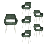 Set of 2 Scandinavian dining room armchairs with beige fabric armrests - Cromwell