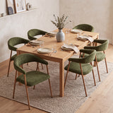 Set of 2 Scandinavian dining room armchairs with beige fabric armrests - Cromwell
