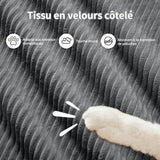 Ensemble de canapés avec accoudoirs incurvés et base antidérapante en tissu velours côtelé doux pour le salon, gris, siège 3