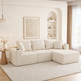 Canapé d’angle modulaire beige 3 place