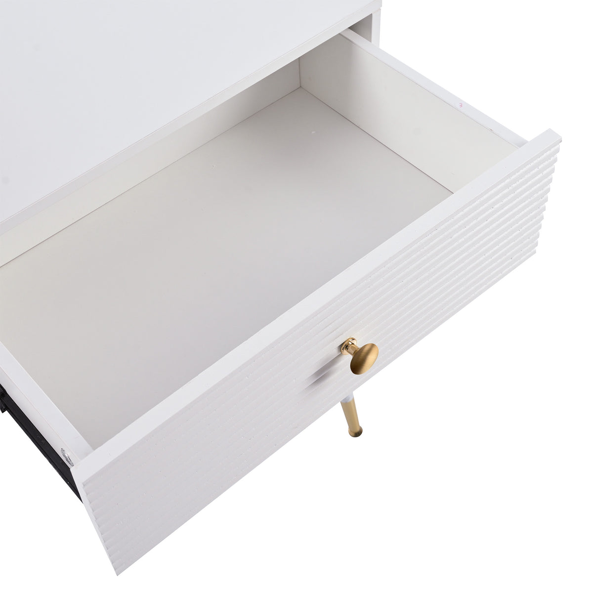 White 4-in-1 dressing table with whole mirror and rotary table mirror, padded stool, integrated storage and 3-color LED lighting, 109x36x164 cm