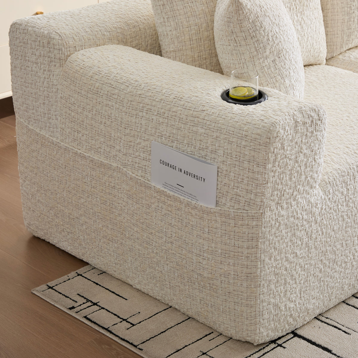 Canapé d’angle modulaire beige 3 place