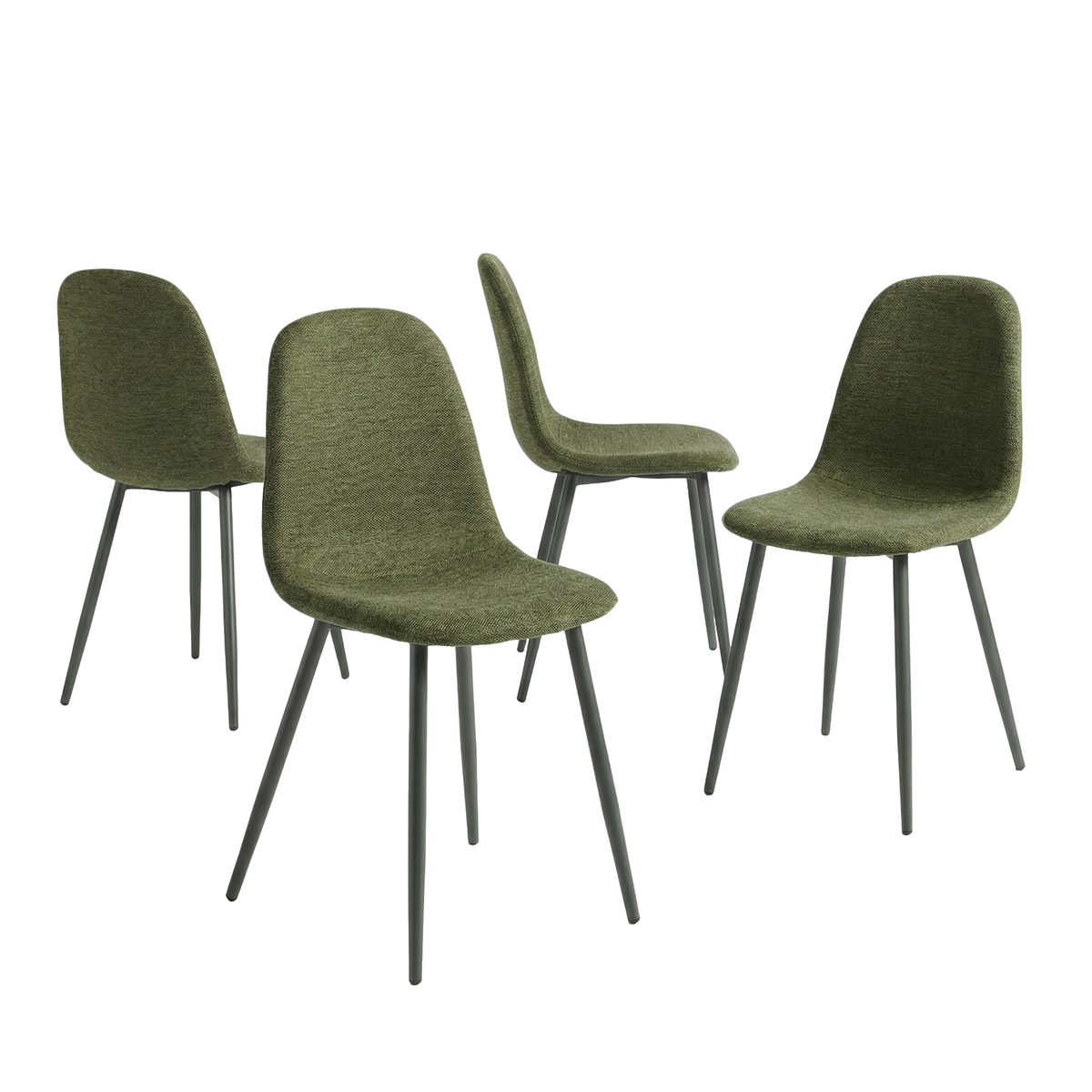 Set of 4 industrial dining chairs in suede - Charlton