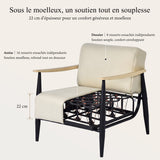 Fauteuil en tissu beige - MOLICA