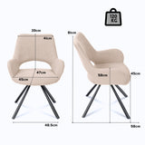 Ensemble de salle à manger comprenant une table extensible et 4 fauteuil en tissu beige