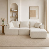 Canapé d’angle modulaire beige 3 place