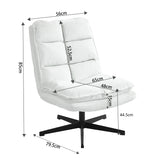 Fauteuil de loisirs pliable sans accoudoirs en tissu blanc pivotant à 360° - AESTON