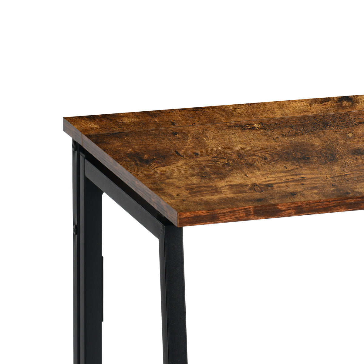 Faltbarer industrieller Computertisch mit 4 Holz- und Black -Metall -Rollen - Ascoli
