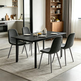 Round Table Table Table Table Timber Ø80 cm with 4 black velvet chairs, modern and comfortable style