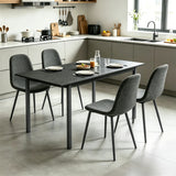 Round Table Table Table Table Timber Ø80 cm with 4 black velvet chairs, modern and comfortable style
