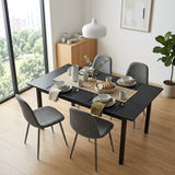 Round Table Table Table Table Timber Ø80 cm with 4 black velvet chairs, modern and comfortable style