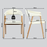 Lot de 6 fauteuils de salle à manger scandinaves avec accoudoirs en tissu beige- BONNIE