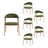 Set of 2 Scandinavian dining room armchairs with beige fabric armrests - Cromwell