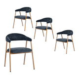 Set of 2 Scandinavian dining room armchairs with beige fabric armrests - Cromwell