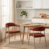Set of 2 Scandinavian dining room armchairs with beige fabric armrests - Cromwell