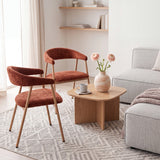 Set of 2 Scandinavian dining room armchairs with beige fabric armrests - Cromwell