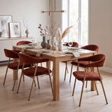 Set of 2 Scandinavian dining room armchairs with beige fabric armrests - Cromwell