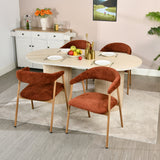 Set of 2 Scandinavian dining room armchairs with beige fabric armrests - Cromwell