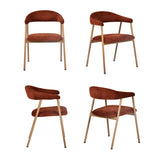 Set of 2 Scandinavian dining room armchairs with beige fabric armrests - Cromwell