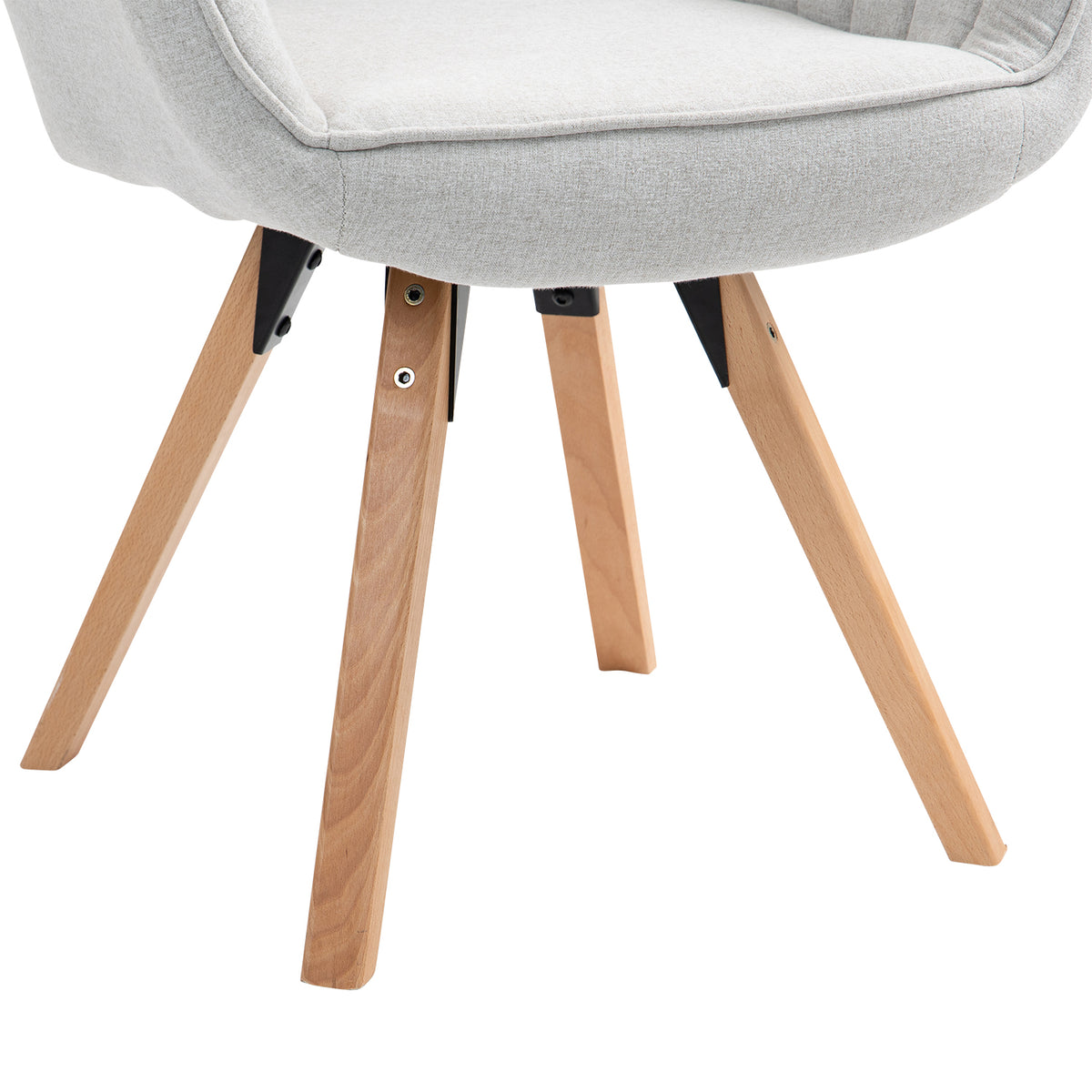Chaise de salle à manger confortables en tissu beige pivotantes 360° - CARSON FABRIC BEIGE