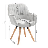 Chaise de salle à manger confortables en tissu beige pivotantes 360° - CARSON FABRIC BEIGE