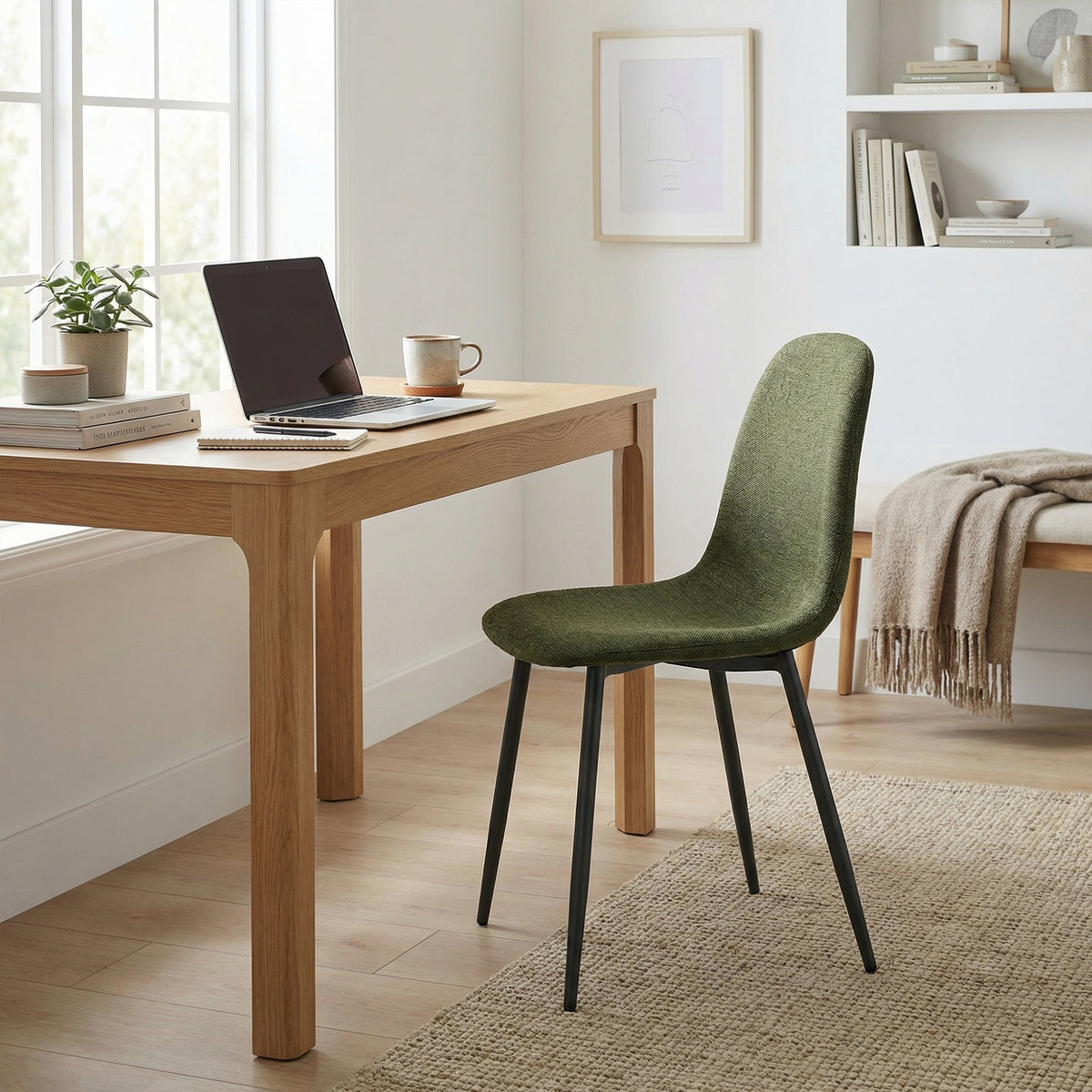 Set of 4 industrial dining chairs in suede - Charlton