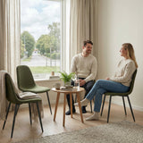 Set of 4 industrial dining chairs in suede - Charlton