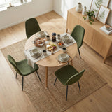 Set of 4 industrial dining chairs in suede - Charlton
