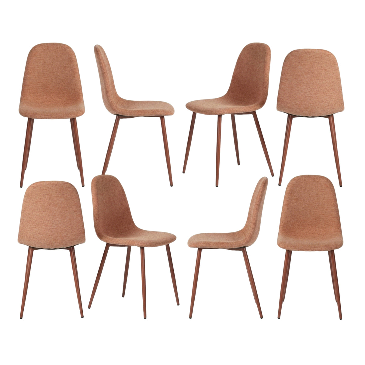 Set of 4 industrial dining chairs in suede - Charlton
