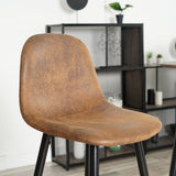 Set of 4 industrial bar stools with suede back - CHARLTON BAR